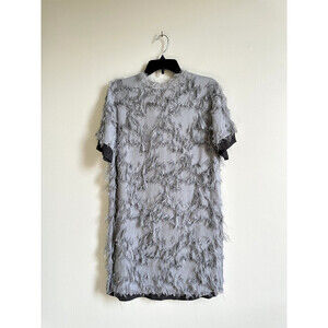 Women's Carven Feather Cocktail Party Dress Short Sleeve size 34 size XS $1700